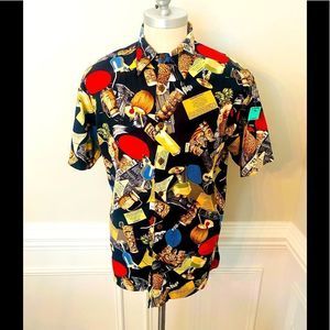 Koko Island VINTAGE Mens Hawaiian Shirt Parrot Margaritas